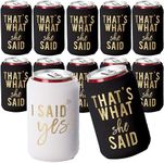 I Said Yes and That's What She Said Bachelorette Party Can Coolers, Set of 12 Beer Can Coolies, Perfect Bachelorette Party Decorations and Bridesmaid Gifts