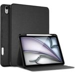 ProCase Slim Case for iPad Air 11-inch (M2) 2024 / iPad Air 5 2022/iPad Air 4 10.9 Inch with Pencil Holder, Smart FolioStand Protective Cover for iPad Air 6th 11"/10.9" 5th /4th Generation -Black