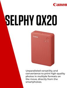 Canon SELPHY QX20 Portable Wi-Fi Printer – Dye Sublimation, USB-C, Red