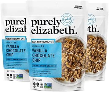 Purely Elizabeth Vanilla Chocolate Chip Granola, Made with Organic Oats and Ancient Grains, Gluten-Free, Non-GMO (3 Ct, 12oz Bags)