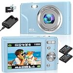 Digital Camera, Bofypoo Autofocus Kids Vlogging Camera FHD 1080P 48MP with 32GB Card, 16X Zoom Point and Shoot Digital Camera with Battery Charger, Compact Camera for Teens,Beginners