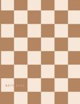 Checkered Notebook: Aesthetic Notebook Checkerboard, Blank Lined Paperback Notebook Journal, Brown Checkered Pattern Retro