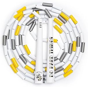 EliteSRS Do Hard Things Beaded Jump Rope for Fitness - Unbreakable 6.5" Edge Handles - Tangle-Free & Adjustable - Full Body Workout - Shatterproof Plastic Beads - Indoor/outdoor Beaded Jump Rope