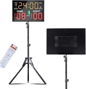 Ousmile Portable Digital Scoreboard with Remote, LED Electronic Score Keeper, Battery Powered Basketball Score Board, Outdoor Scoreboard for Indoor Outdoor Courts & Sports Events