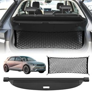 for Hyundai Ioniq 5 Cargo Cover Trunk Cover - Tesmirror Retractable Cargo Cover for Hyundai Ioniq 5 2026 2025 Accessories 2022-2024 Trunk Security Shade Luggage Security Shield Shade(with Trunk Net)