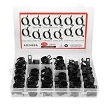 AKIHISA 100 Pcs Spring Band Clamp,Spring Action Hose Clamps,Spring Clips For Water Pipe, Automotive fuel line, Silicone hose Clamp Fasteners (Assortment Kit2(20mm-27mm), Black)