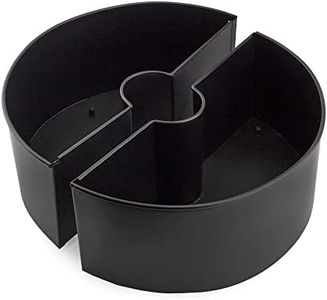 AuldHome Umbrella Planter for Patio Table with Umbrella Hole (Black), Enamelware Half-Circle Planter Pots