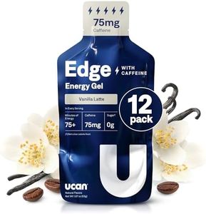 UCAN Edge Energy Gel Shots, Vanilla Latte + Caffeine (12, 2 Ounce Packets) for Running, Training, Workouts, Fitness, Cycling, Crossfit | Sugar-Free, Vegan, & Keto Friendly Energy