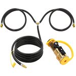 MOFLAME RV 1/4" Propane Quick Connect Adapter with 16 Foot Y-Splitter Propane Extension Hose, Suitable for 2 Camping Gas Grill Quick Connection to RV Trailer