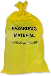 10-Gallon Hazardous Waste Bags (24 pack, Yellow) w/Twist Ties – 17” Wide x 30” Tall, 4 mil Thickness – Pack of 24! Made in the USA!