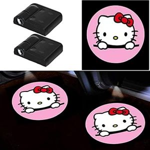 FLYEEGO Car Door Projector Lights Cute Pink Cat Universal Car Door Shadow Lights Projector Welcome Courtesy Lights Gifts