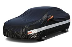 Holthly 10 Layer Car Cover Waterproof All Weather for Sedan,100% Waterproof Outdoor Car Covers for Automobiles Rain Sun Protection. Custom Fit for Audi A4, Hyundai Sonata, Toyota Camry,etc