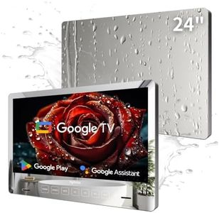 SYLVOX 24 inch Bathroom TV, 1080P Mirror Television with Google OS NTSC & ATSC Tuner WiFi Bluetooth Voice Remote, IP66 Waterproof Magic TV for Bathroom Bathtub Hotel Shower Spa (Wall Mount)