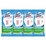 Lysol Disinfecting Wipes Flatpack, Spring Waterfall, Biodegradable Wipes, Kills 99.9% of Viruses & Bacteria, Bulk Pack of 4, 336 count (4 x 84 count)