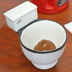 BonZeal 3D Ceramic Birthday Gift for Brother White Toilet Poop Mug Pack of 1 Coffee Mug Tea Cup 200 ml, Gift for Friend, Gift for Dad, Mugs for Coffee