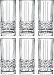 Mivana Premium Juice Glasses Drinking Glasses, Highball Lead-Free Glasses, Tumblers for Water, Juice, Beer, Cocktail and Mixed Drinks - Pieces, Transparent (Ring Glasses, 2 Count (Pack of 1))