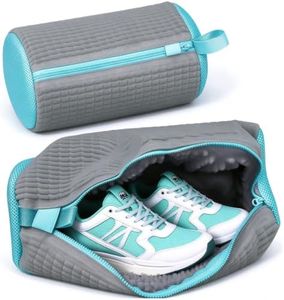 Shoe Washing Machine Bag, 2 Pack Sneaker Cleaner Kit with 10 Washer Balls for Gym Sneakers and Flats, Shoe Laundry Bag with Zipper Protection Design,Large Size for Women's, Men's, and Kid's Shoes