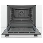 Bosch Serie 2 HHF113BR0B Stainless Steel Single Electric Oven with A Energy Efficiency, 66 Litre Capacity, Electronic Clock Timer And Enamel Interior