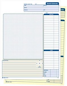 Adams Sketch Estimate Book, Carbonless, 2-Part, White/Canary, 8-3/8 x 11-7/16 Inches, 25 Sets (DC8511)