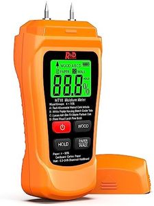 Wood Moisture Meter Two Pins Wall Moisture Detector Paper Humidity Tester for Wood Building Material Firewood Moisture Meter Walls Paper Floor (Orange)