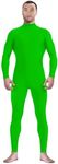 Aniler Men's and Women's Spandex Headless and Without Gloves Socks Zentai Costume Bodysuit Stretchy Cosplay Unitard Body Suit (X-Large, Lime Green)