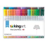 KINGART 418-48 FINE LINE PEN Marker Set, 48 Unique Colors, Size 04 mm Tip, Set of 48