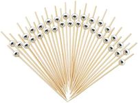 120PCS Cocktail Picks - 4.7 Inch Long Cocktail Toothpicks Handmade Sticks Wooden Toothpicks for Cocktails and Appetizers,Fruits,Desserts,Party Supplies(Silver Pearl)