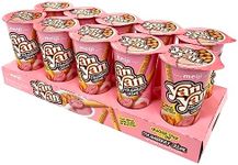 MEIJI Yan Yan Dipping Sticks, Strawberry Crème - 2 oz, Pack of 10 - Cracker Sticks with Fun Animals Phrases