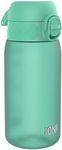 Ion8 Kids Water Bottle, 350 ml/12 oz, Leak Proof, Easy to Open, Secure Lock, Dishwasher Safe, BPA Free, Carry Handle, Hygienic Flip Cover, Easy Clean, Odour Free, Carbon Neutral, Teal Green