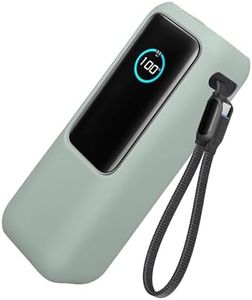 kwmobile Coque Compatible avec Anker Power Bank 25000mAh (A1695H11) Coque - Housse de Protection en Silicone pour Power Bank Batterie Externe - Vert Pastel