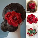 Flower Hair Combs, Rose Flower Bohe