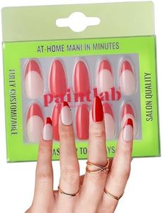 PaintLab Press On Nails - 30 Piece Fake Nails with Glue, Nail File, Prep Pad & Cuticle Stick | Non Toxic & Cruelty Free | Long Lasting & Complete Glue On Nails for Women & Girls (First Class)