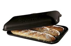 Emile Henry Made in France Baguette Baker, 15.4 x 9.4, Charcoal