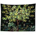 Obal Tree Of Life Wall Tapestry William Morris Tapestry Original Design Wall Hanging Tapestry For Bedroom Living Room Dorm Room Divider Colorful Wall Decoration, Size: Medium 150X130cm / 59"X51"