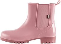 planone Short rain Boots for Women and Waterproof Garden Shoes，Anti-Slipping White Chelsea Rainboots for Ladies with Comfortable Insoles，Stylish Light Ankle rain Shoes and Outdoor Work Shoes, Light