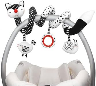 Baby Spiral Plush Toys, Black White Stroller Toy Stretch & Spiral Activity Toy Car Seat Toys, Hanging Rattle Toys for Crib Mobile, Newborn Sensory Toy Best Gift for 0 3 6 9 12 Months Baby