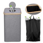 HassoKon Recycling Bin for Kitchen Home, Reusable Separate Recycling Bin Organizer,100L Recycling Waste Trash Sorting Organizer for Collecting Empties and Glass Waste,Deposit Bottles,Waterproof(Grey)