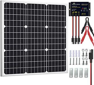 SOLPERK Solar Panel Kit 50W 12V, Solar Battery Trickle Charger Maintainer with Upgrade Waterproof Controller for Boat Car RV Motorcycle Marine Automotive (Without Mounting Bracket)