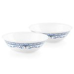 Corelle Vitrelle Coordinates 2-Qt Serving Bowl 2-Pack, Large Serving Plates, Triple Layer Glass, Crack and Chip Resistant, Oval Serving Trays, Portofino