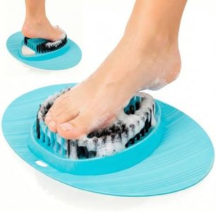 Vive Foot Scrubber for Use in The Shower - Feet Cleaner for Dead Skin with Pumice Stone - Massager and Brush Exfoliating - Callus Remover, Improve Circulation and Relieves Pain - Nonslip Suction Cups