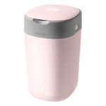 Tommee Tippee Twist and Click Advanced Nappy Bin, Includes 1x Refill Cassette, Locks in Odours and Germs, Pink