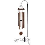 HOHIYA 59 Inch Wind Chime Stand Shepherd Hook for Extra Large Windchimes Hummingbird Feeder Solar Light Lantern Hanging Plant Flower Basket Home Garden Black 1 Pc…