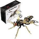 GFU 3D Metal Puzzles for Adults,Mechanical Wasp Model Kits Stainless Steel Puzzles, Giant Hornet Metal Model Kits, Difficult Challenging DIY Assembly Building Block (Gold+Black)