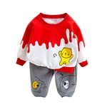 Bold N Elegant - Be Bold Inside & Elegant Outside Baby's Cotton Tshirt Pant Set (3-4 years, Red)