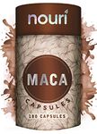 NOURI Maca Root Capsules | High Strength (5000mg) 180 Capsules | 6 Month Supply | 100% Pure Peruvian Maca Root for Man & Woman