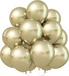 Jobkoo Metallic Gold Balloons, 12Inch Chrome Light Gold Balloons 30Pcs Champagne Gold Metallic Party Balloons Golden Helium Latex Balloon for Birthday Baby Bridal shower Boho Wedding Party Decorations