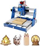 WolfPawn 3018 CNC Machine All-Metal CNC Router Machine, with Emergency-Stop 3 Axis Plastic Acrylic PCB PVC Wood Carving Milling Engraving Machine, XYZ Working Area 300x180x60mm