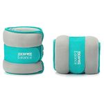 Core Balance Ankle and Wrist Weights Adjustable Strap Neoprene Fabric Set Of 2 x 2kg (Teal)