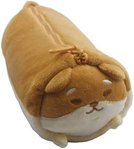 Plush Animal Stationery Cartoon Cute Dog Pencil Case for Women and Cosmetic Bag for Purse 1 Pack Corgi Brown