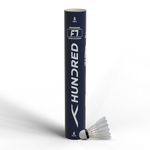 Hundred F7 Feather Shuttlecock | Professional Feather Badminton Shuttlecocks | Natural Cork & Duck Feathers | Speed 76 | Pack of 12 | White